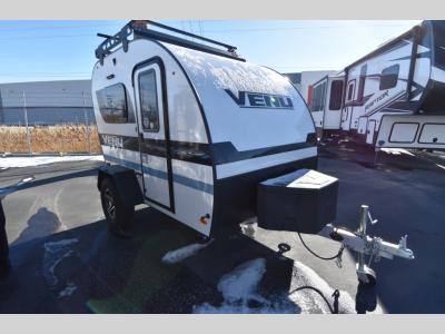 Front angle of the 2024 Encore RV Venu 10KB teardrop trailer for sale at Motor Sportsland