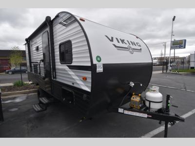 Front passenger side view of 2024 Viking 18DBS travel trailer for sale