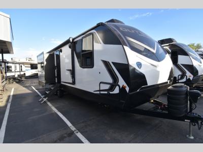 Passenger front angle of 2024 Keystone Outback Ultra-Lite 296URK travel trailer for sale