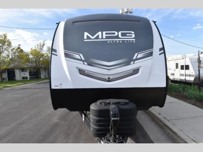 Front view showing full LED-lit fiberglass cap and propane cover