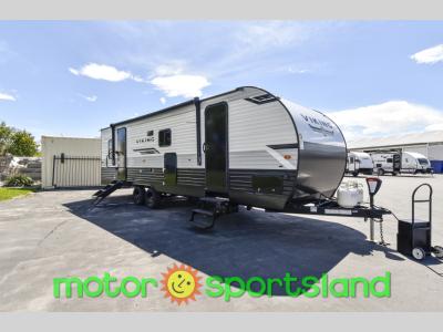 Front passenger side view of 2024 Viking 262BHS travel trailer for sale