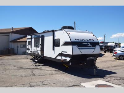 Passenger side front view of 2024 Heartland Prowler 292SRK travel trailer for sale