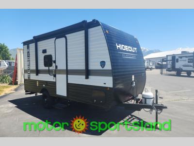 Front corner view of the 2024 Keystone Hideout Sport 179RB trailer