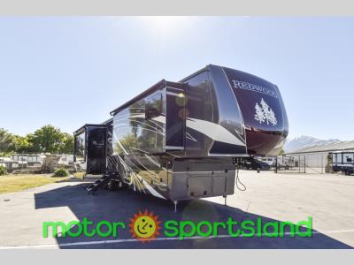 Front-side view of 2024 Redwood RV Redwood 4120GK luxury fifth wheel