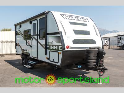 Front passenger angle of 2025 Winnebago Micro Minnie FLX 2108FBS travel trailer