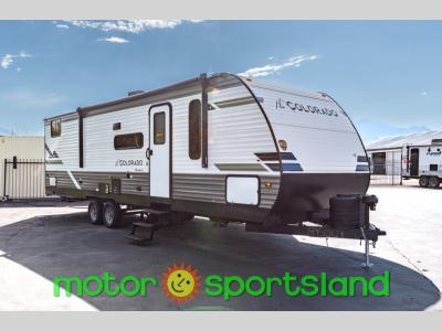 Front passenger side view of 2025 Dutchmen Colorado 29BHC travel trailer for sale