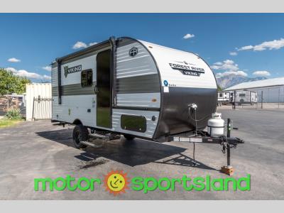 Front passenger side view of 2025 Viking Saga 17SBH travel trailer for sale