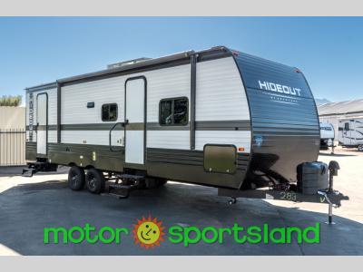 Front passenger side view of 2025 Keystone Hideout Sport 261BH bunkhouse travel trailer for sale