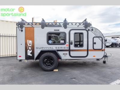 Side profile of Survival Series teardrop trailer for sale