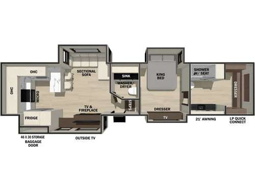Cedar Creek 385RK Floorplan