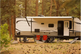 RV in the woods