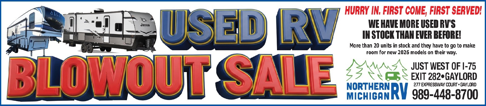 Used RV Blowout Sale 2025