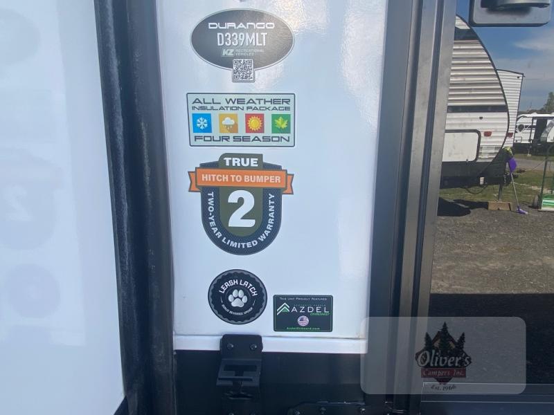 New 2026 KZ Durango 339MLT Fifth Wheel at Oliver's Campers