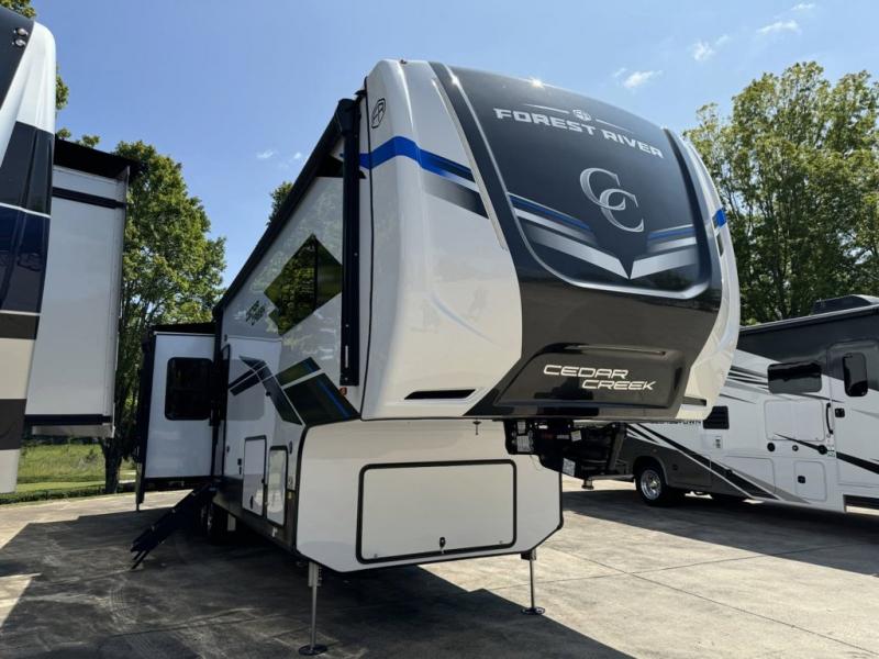 New 2025 Forest River RV Cedar Creek 395WOW Fifth Wheel at Open