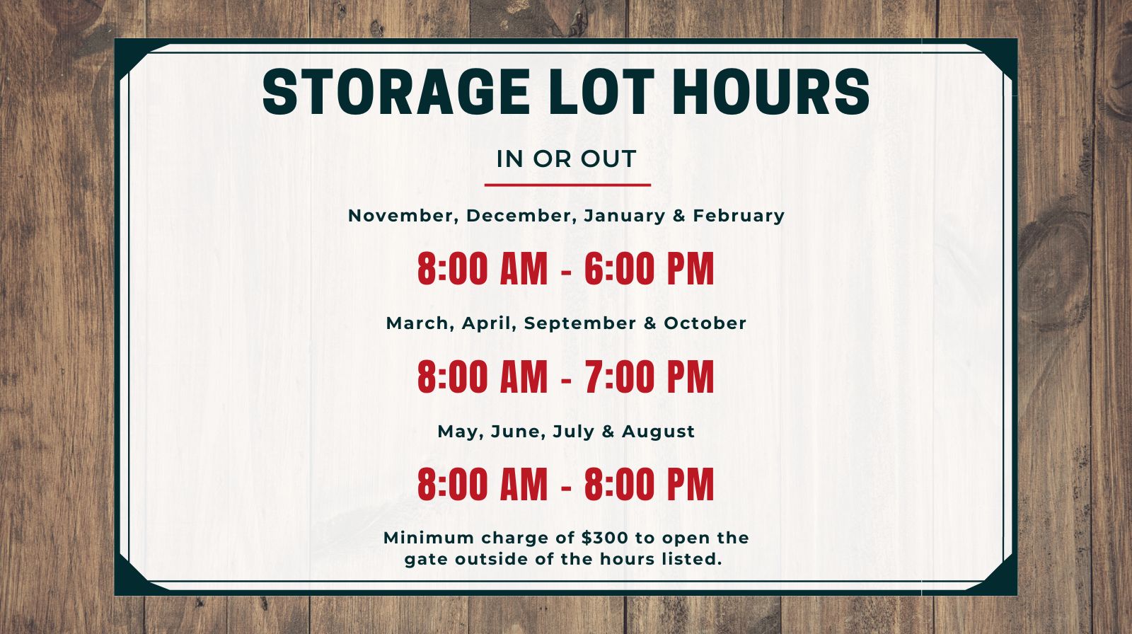 Premium Storage Hours