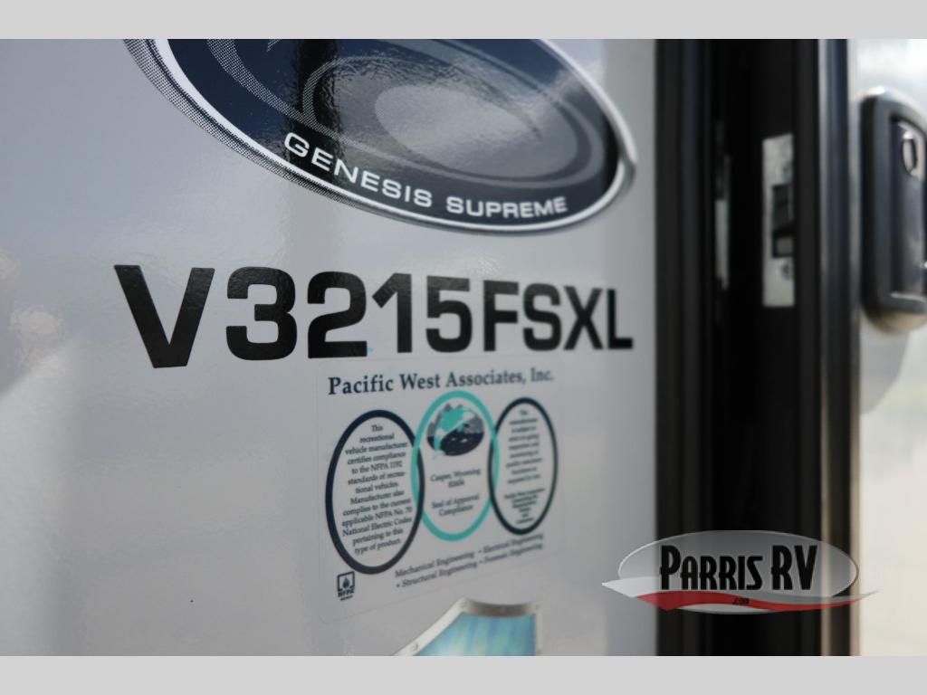 New 2025 Genesis Supreme Vortex V3215FSXL Toy Hauler Travel