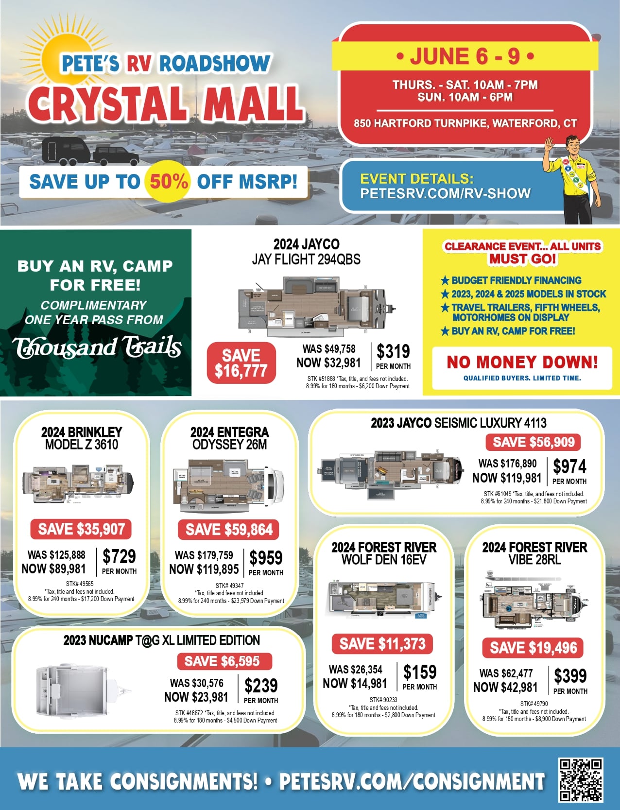 Pete's RV Road Show Crystal Mall Pete's RV Center