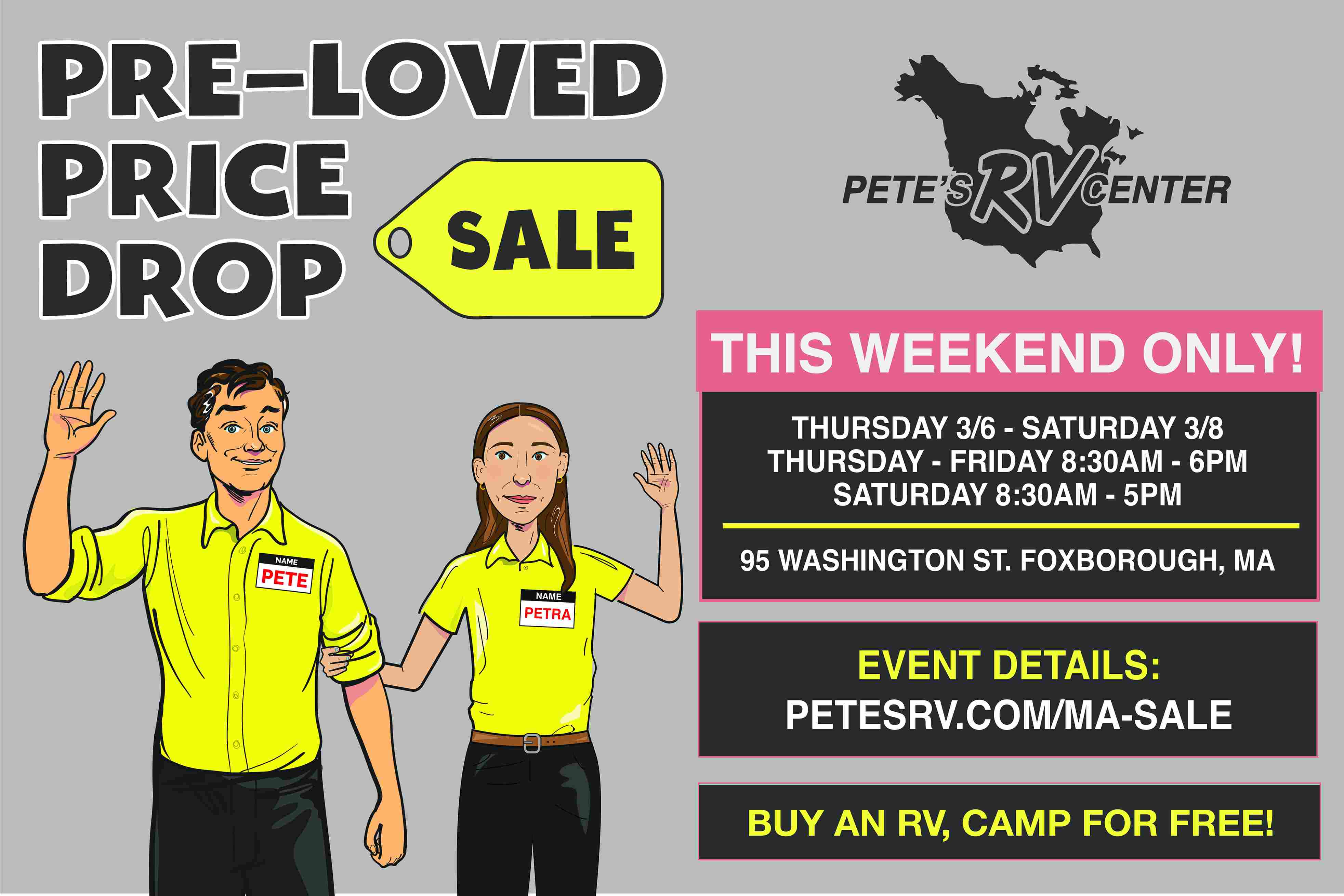 Pete's RV Pre-Loved Price Drop Sale - MA