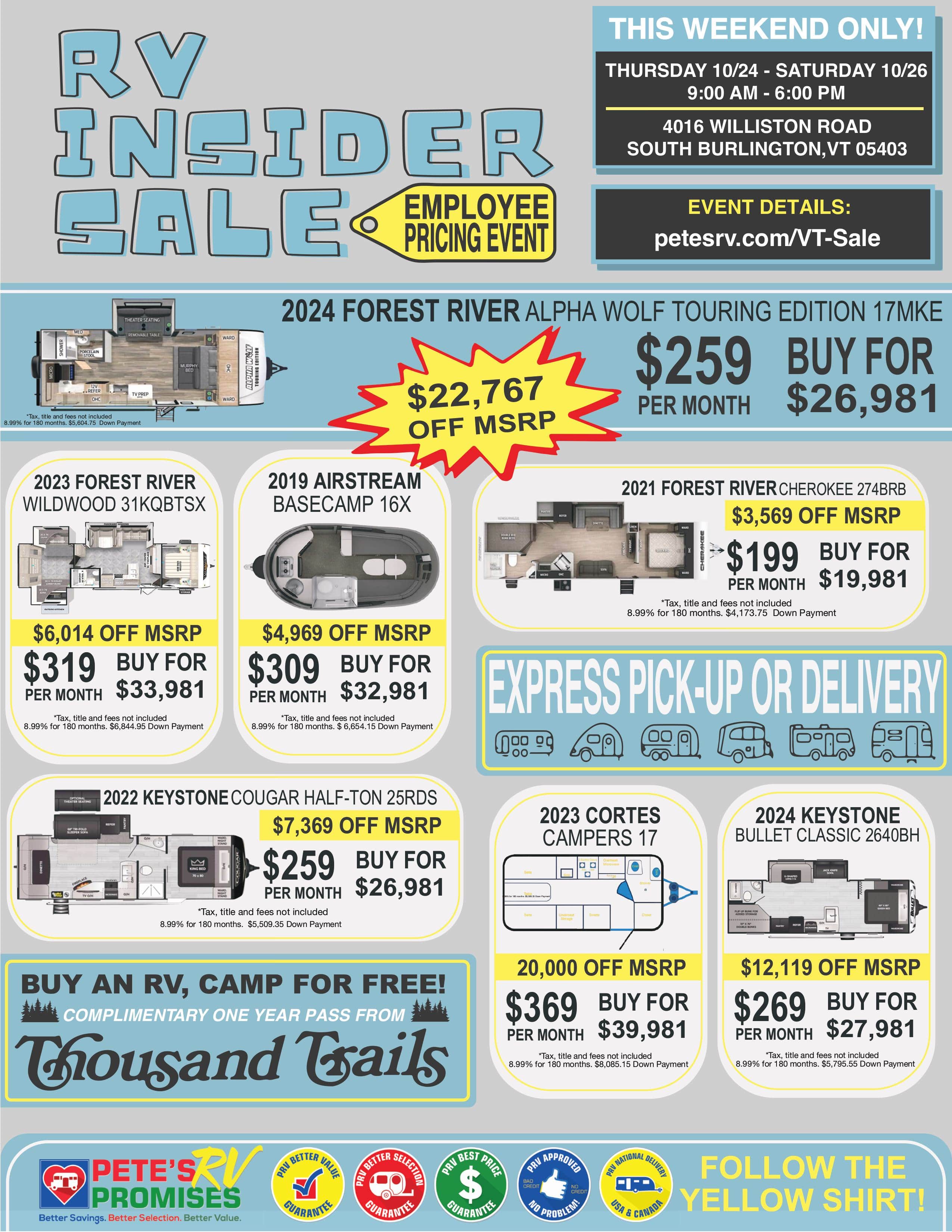 RV Insider Sale