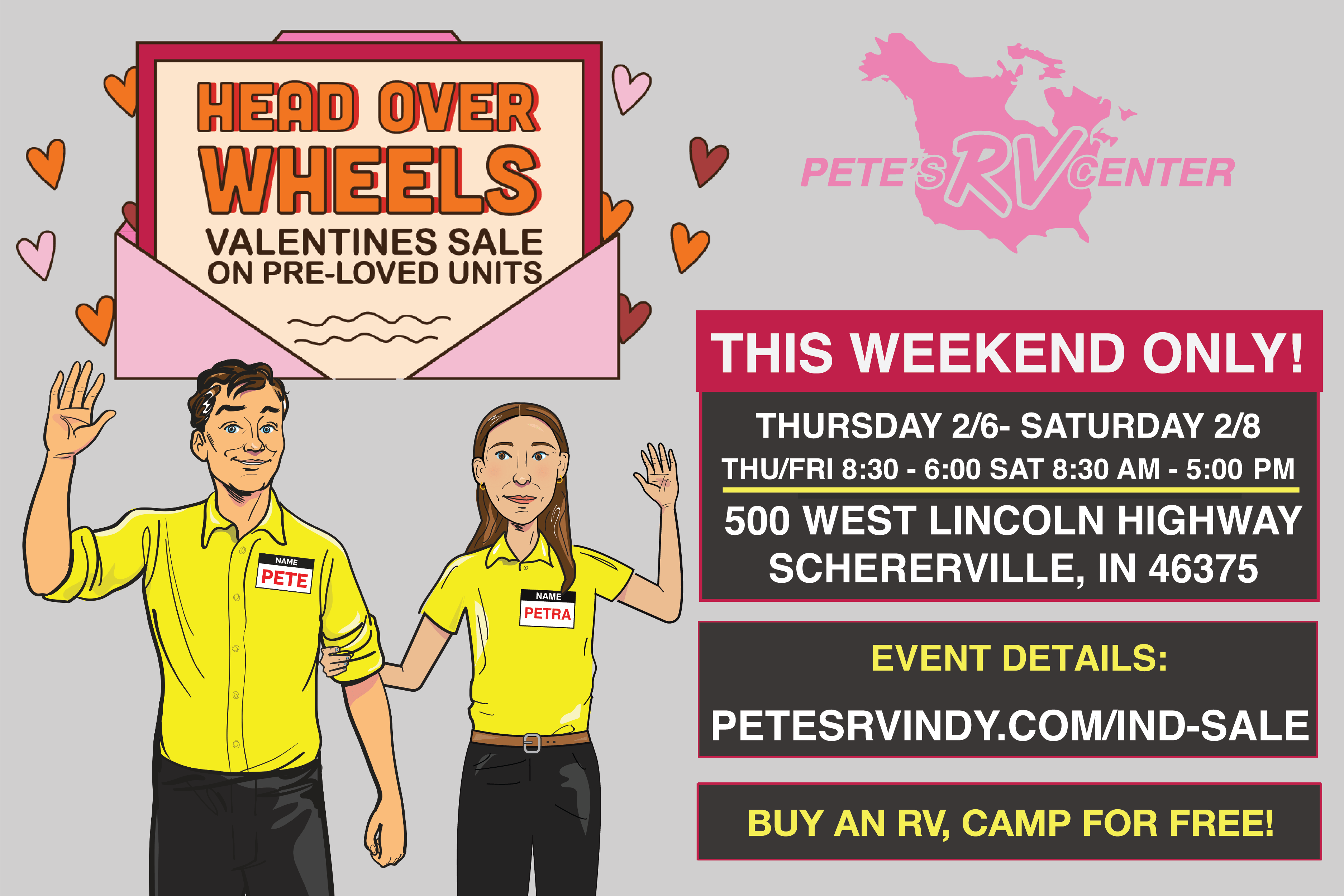 Pete's RV Indiana - Head Over Wheels - Valentines Sale