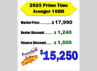 Used 2025 Prime Time RV Avenger LT 16BH image