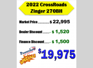Used 2022 CrossRoads RV Zinger Lite ZR270BH image