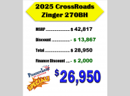 New 2025 CrossRoads RV Zinger 270BH image