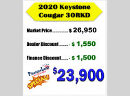 Used 2020 Keystone RV Cougar Half-Ton 30RKD image