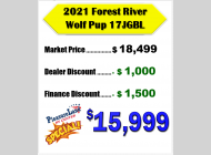 Used 2021 Forest River RV Cherokee Wolf Pup Black Label 17JGBL image