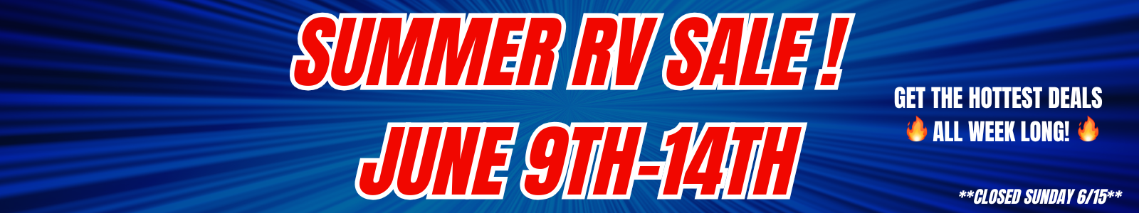 SUMMER RV SALE