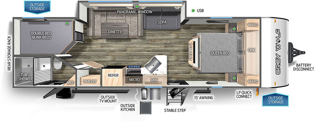 GREY WOLF 26DBH Floorplan