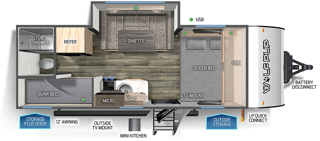 WOLF PUP 17JG Floorplan
