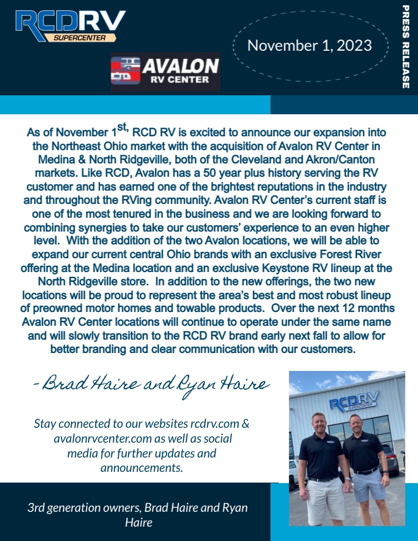 RCD RV Avalon Acquisition