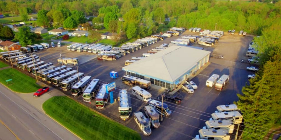 An aerial view of RCD RV Supercenter