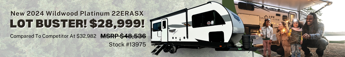 Lot Buster Brand New 2024 Wildwood 22ERASX Travel Trailer 50 amp
