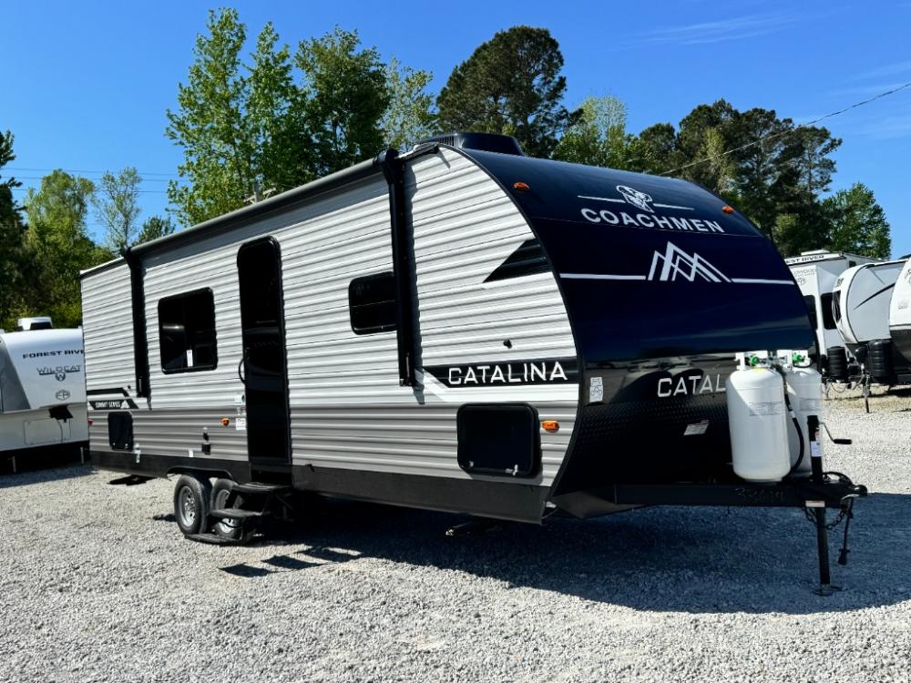 2025 Coachmen Catalina Summit Series 8 261BH travel trailer exterior showing power awning