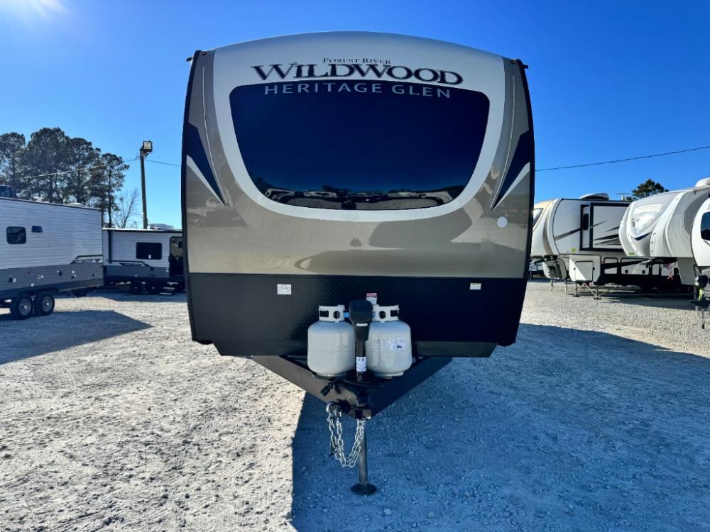 Exterior view 2022 Wildwood Heritage Glen 314BUD travel trailer for sale at Recreation USA in Longs, SC
