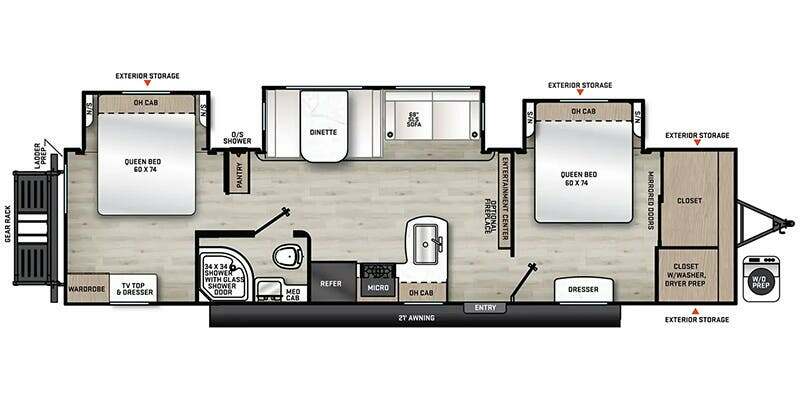 2024 Coachmen Catalina Legacy Edition travel trailer 343BHTS 2 Queen Beds