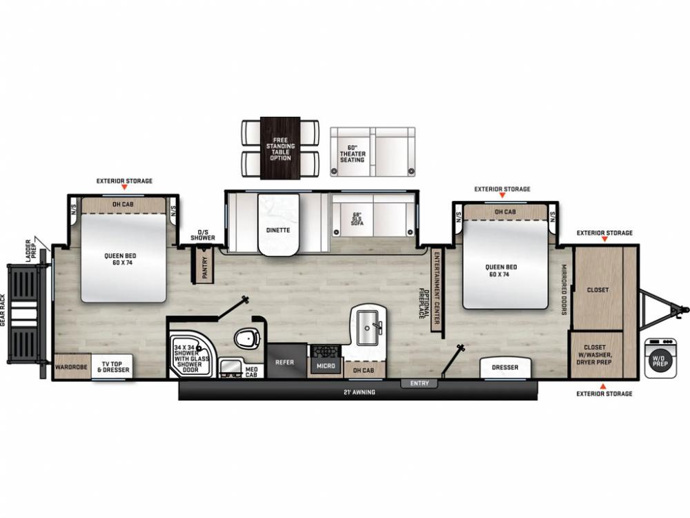 2024 Coachmen Catalina Legacy Edition travel trailer 343BHTS 2 Queen Beds