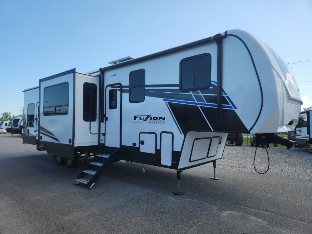 NEW 2025 Keystone Fuzion Impact Edition toy hauler 367 Fifth Wheel