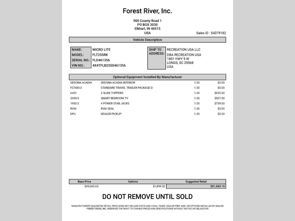 2025 Forest River Flagstaff Micro Lite travel trailer 25SRK