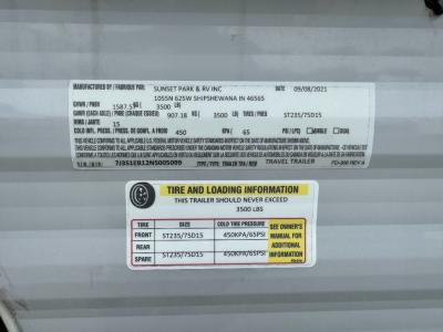 2022 Sunset Park RV Sunray travel trailer 129