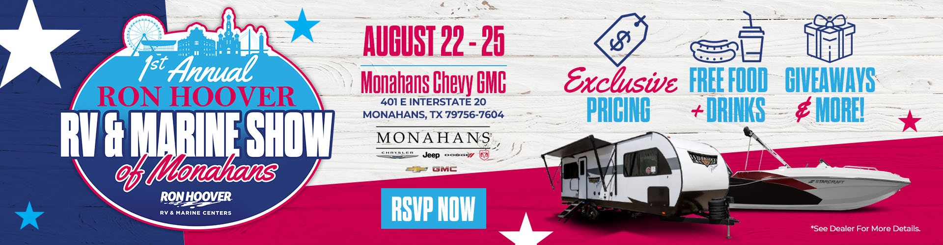 Ron hoover rv and boat show Monahans