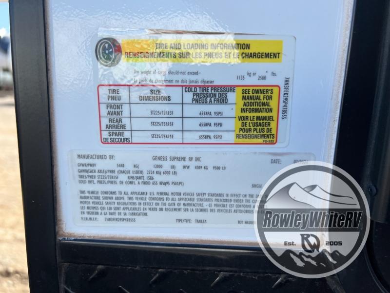 New 2025 Genesis Supreme Vortex V295LTE Toy Hauler Fifth Wheel at