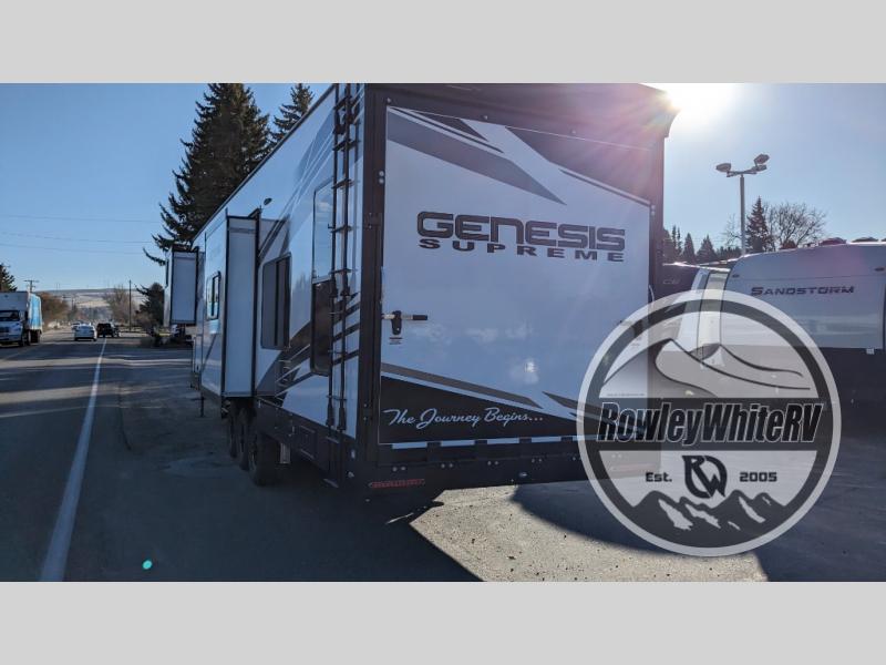 New 2024 Genesis Supreme 40CRXL Toy Hauler Fifth Wheel at Rowley White RV Idaho Falls, ID