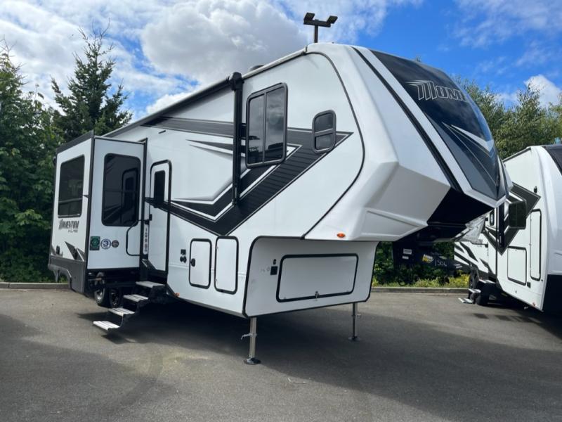 New 2024 Grand Design Momentum GClass 320G Toy Hauler Fifth Wheel at RV Country Mt Vernon, WA