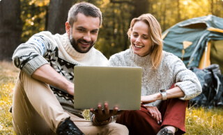 couple looking at computer