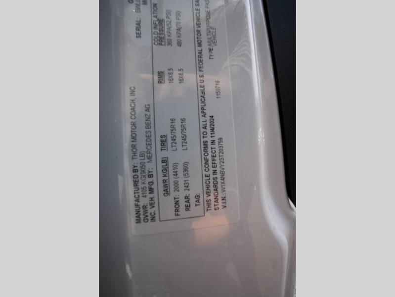 New 2026 Thor Motor Coach Sanctuary 19A Motor Home Class B