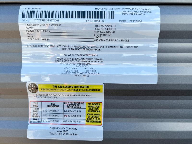 126ページ New 2026 CrossRoads RV Zinger 12BH Travel Trailer at Southern RV