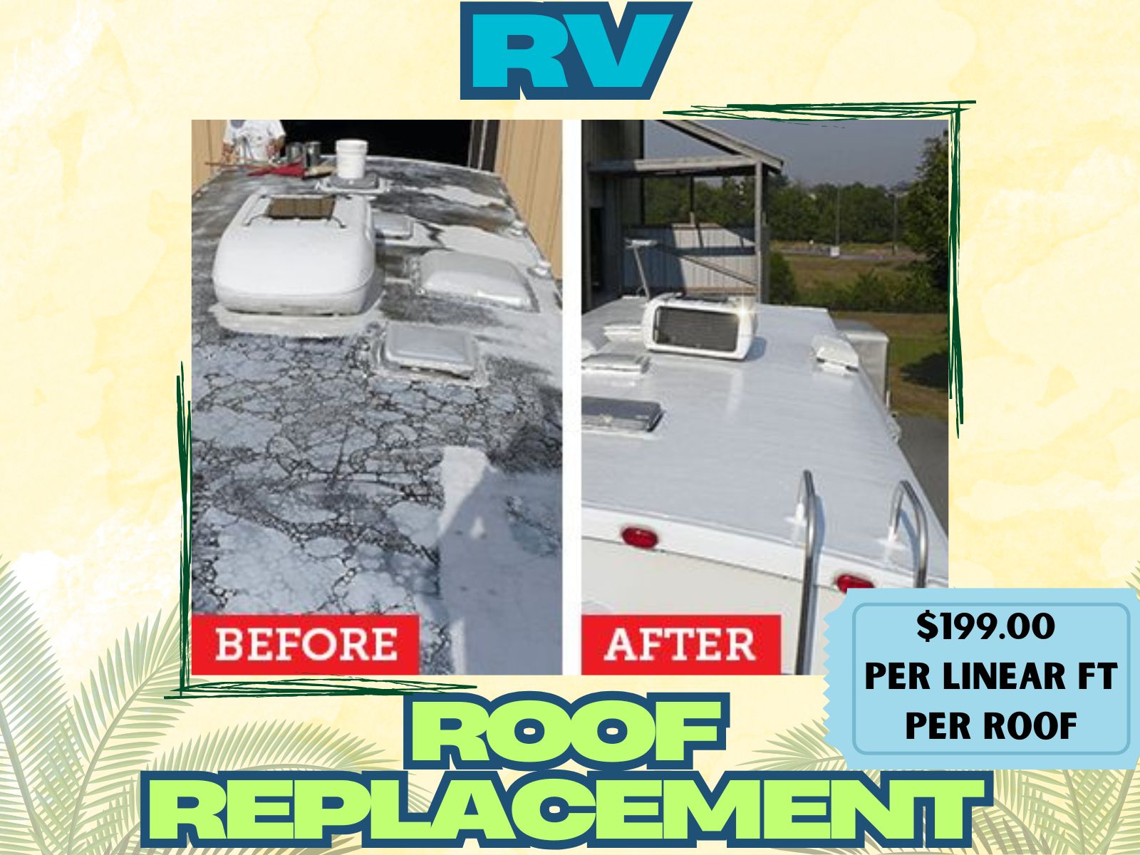 Complete rv roof replacments